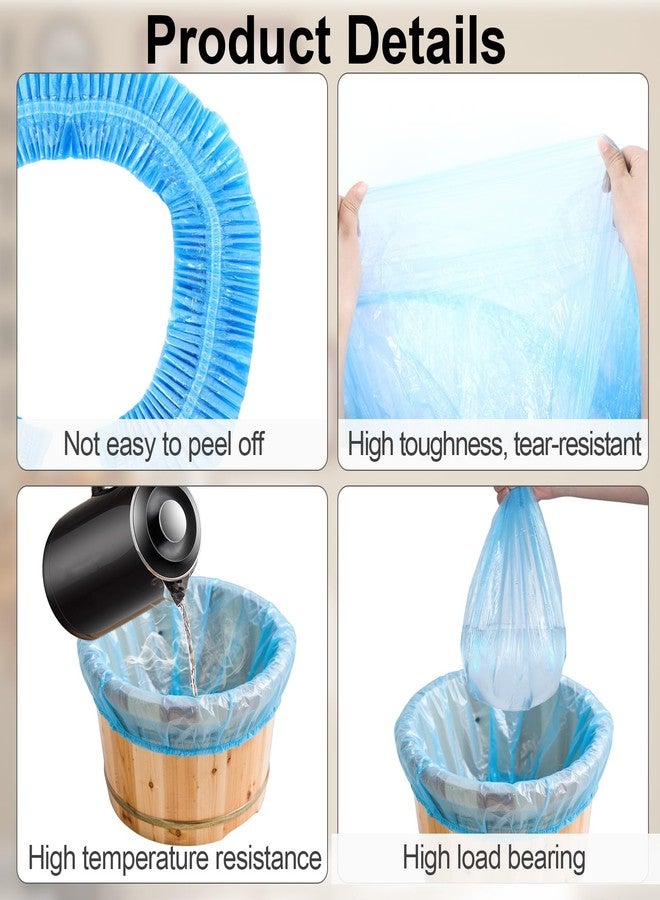 Qiuruoo 25 Pcs Blue Pedicure Liners Disposable, Disposable Foot Tub Liner Portable Bath Bags with Retractable Belt, Portable Bath Bag, Can Be Used in Foot Bath Stores, SPA halls, Home Personal Care - Image 3
